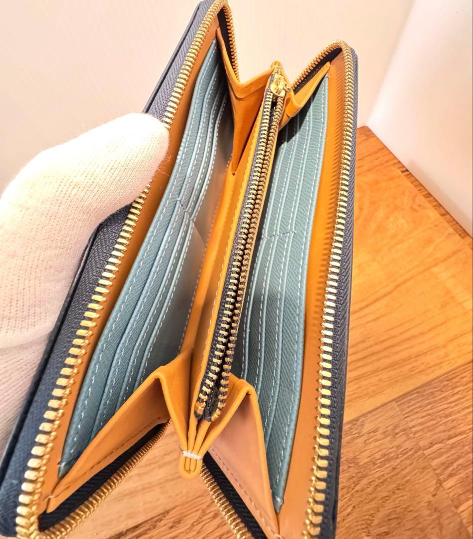 大峽製 OHBA ポケットブック ラウンドファスナー長財布