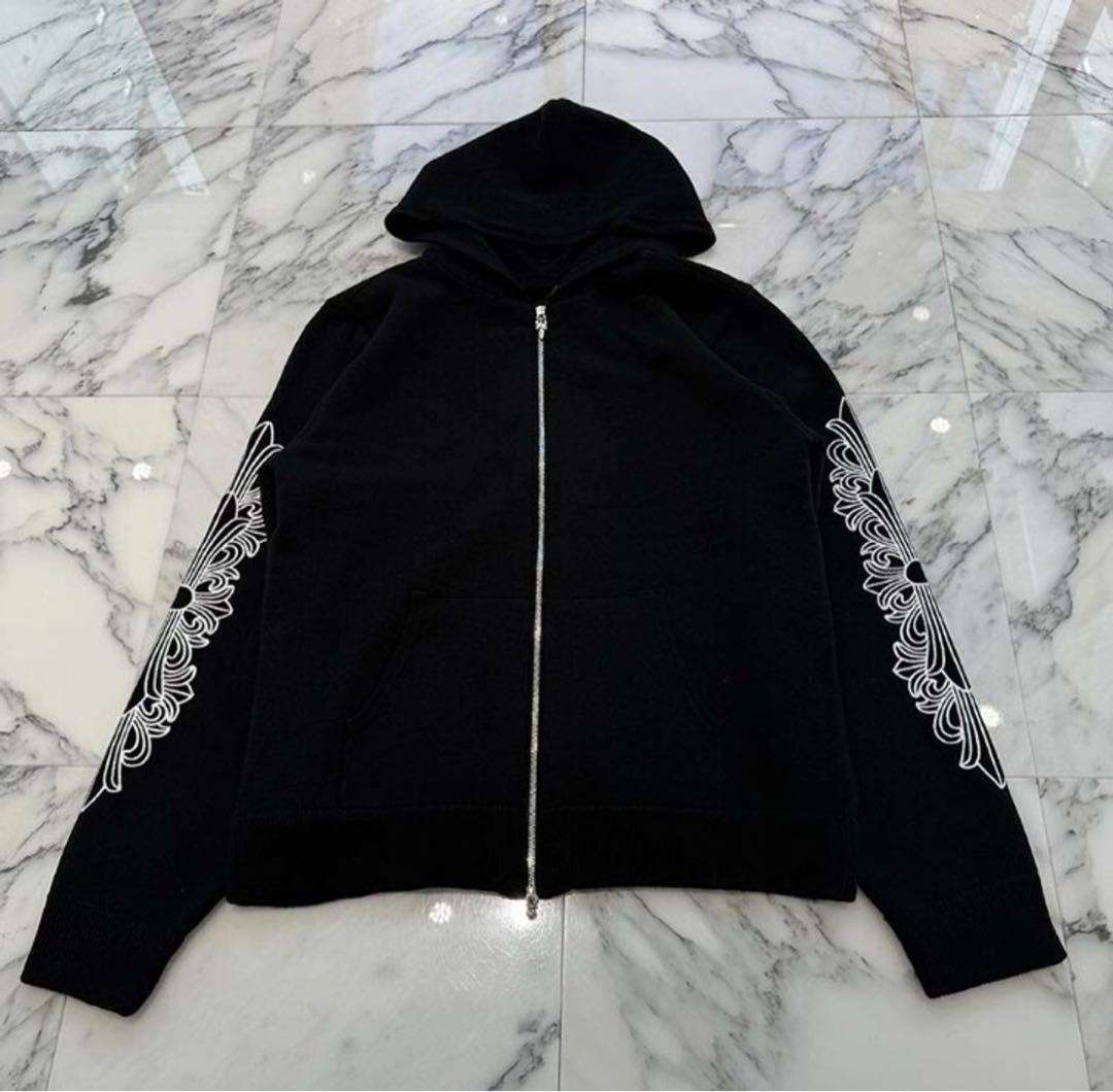 クロムハーツカシミヤパーカークロスダガージップアップ