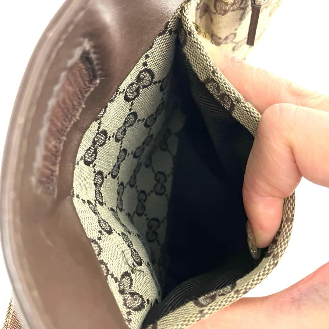 大人気☆GUCCI☆グッチ☆ボディバッグ☆GGキャンバス☆レザー☆ブラウン