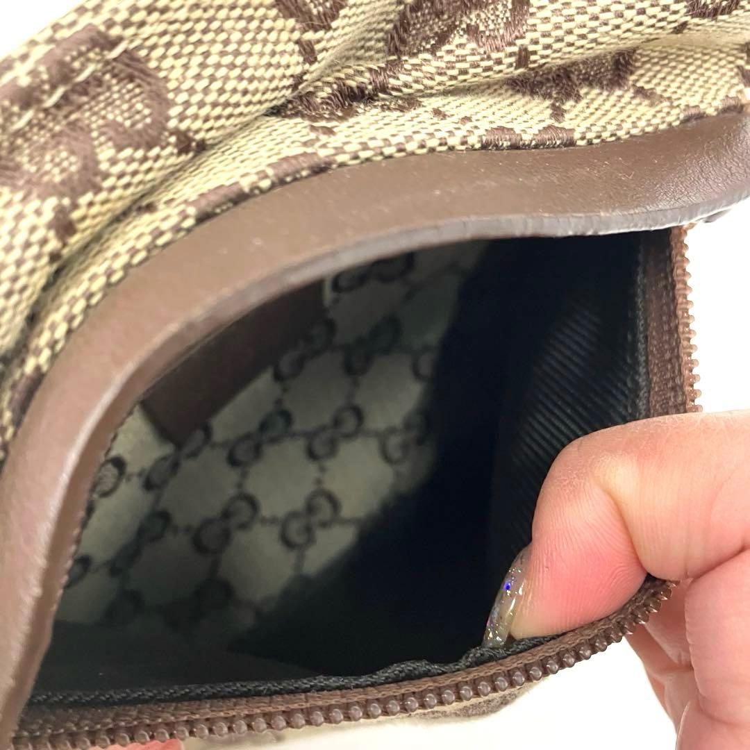 大人気☆GUCCI☆グッチ☆ボディバッグ☆GGキャンバス☆レザー☆ブラウン