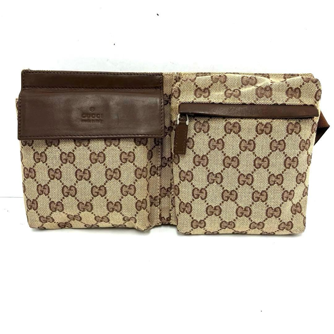 大人気☆GUCCI☆グッチ☆ボディバッグ☆GGキャンバス☆レザー☆ブラウン