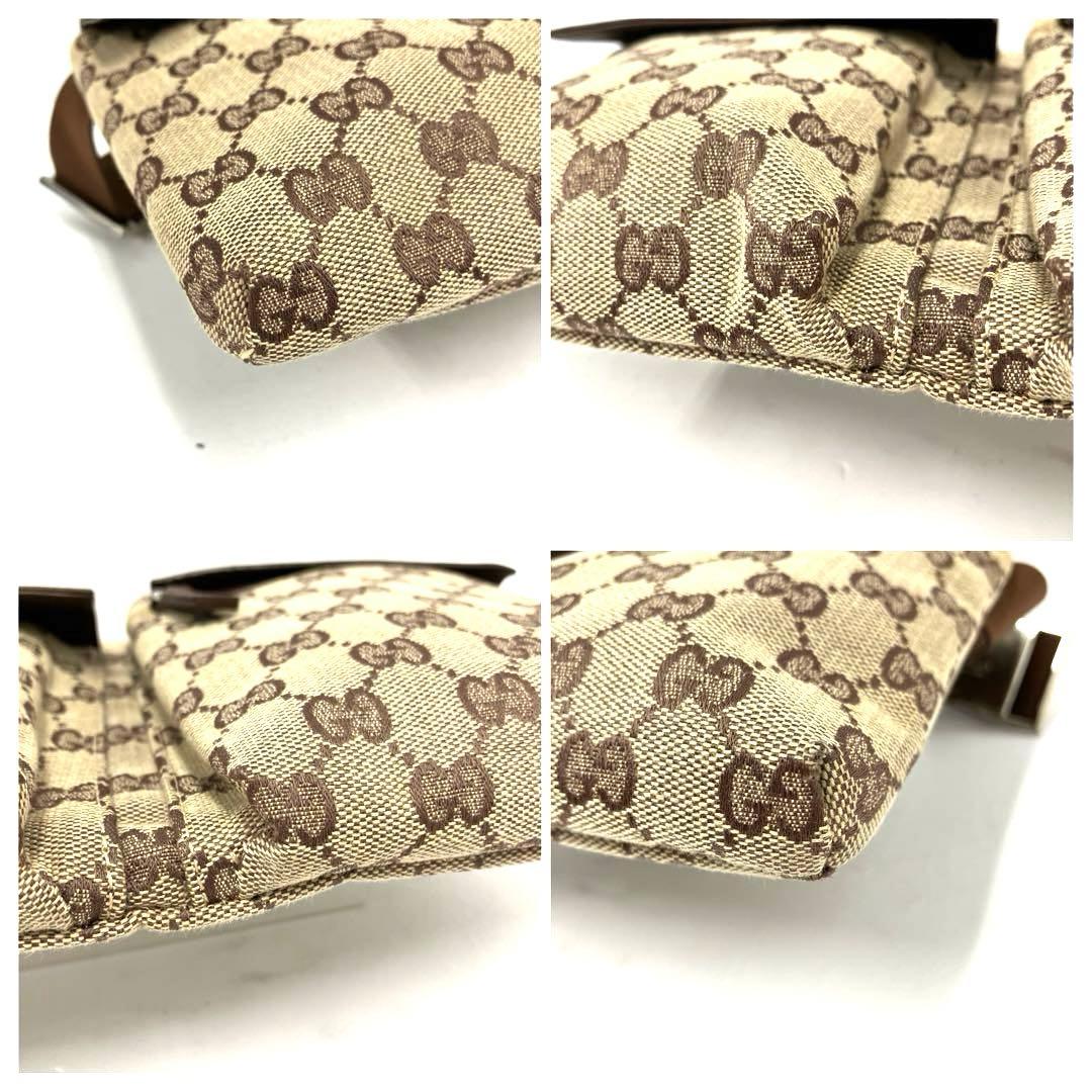 大人気☆GUCCI☆グッチ☆ボディバッグ☆GGキャンバス☆レザー☆ブラウン