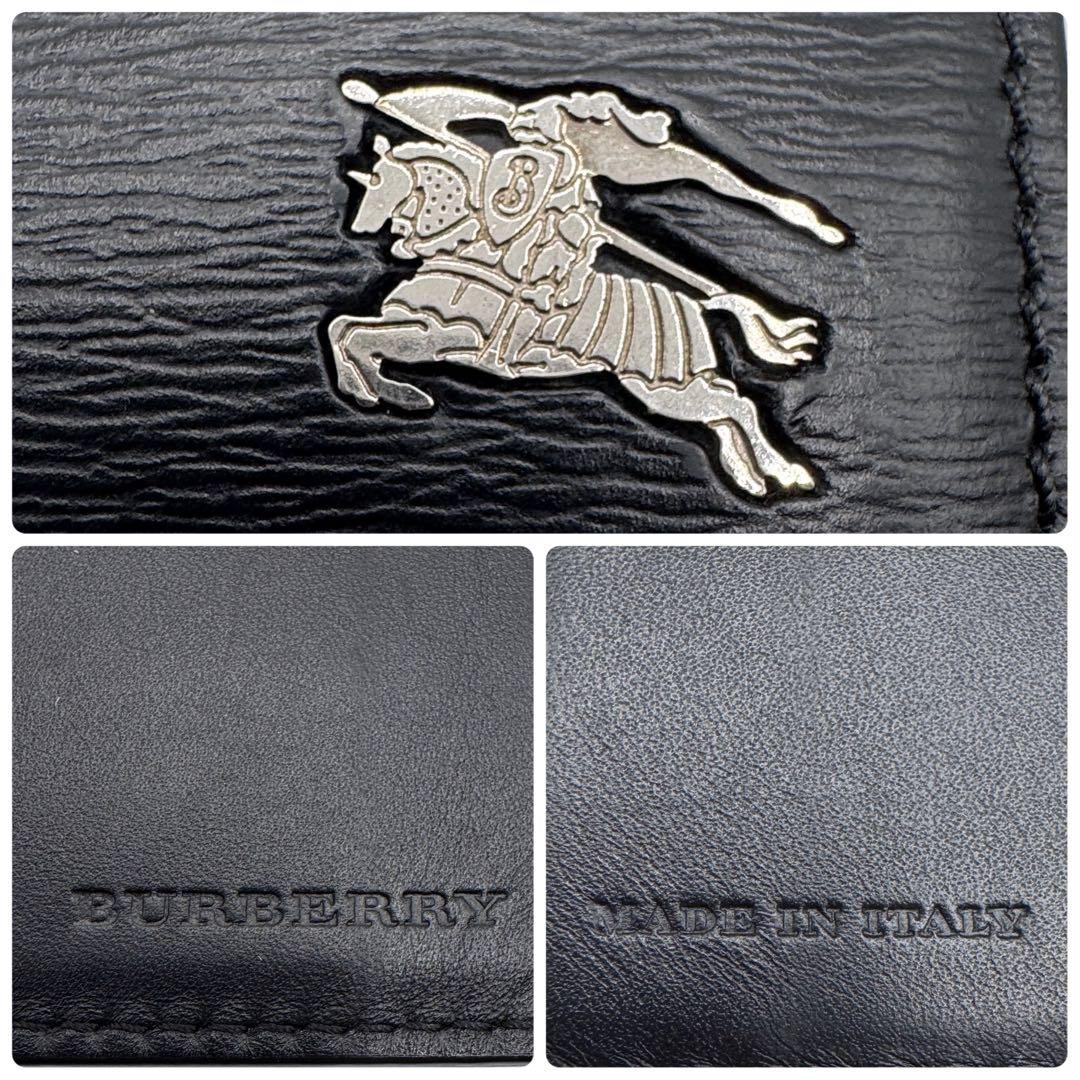 美品✨バーバリー　マネークリップ　シャドーホース　札入れ　折り財布　ブラック