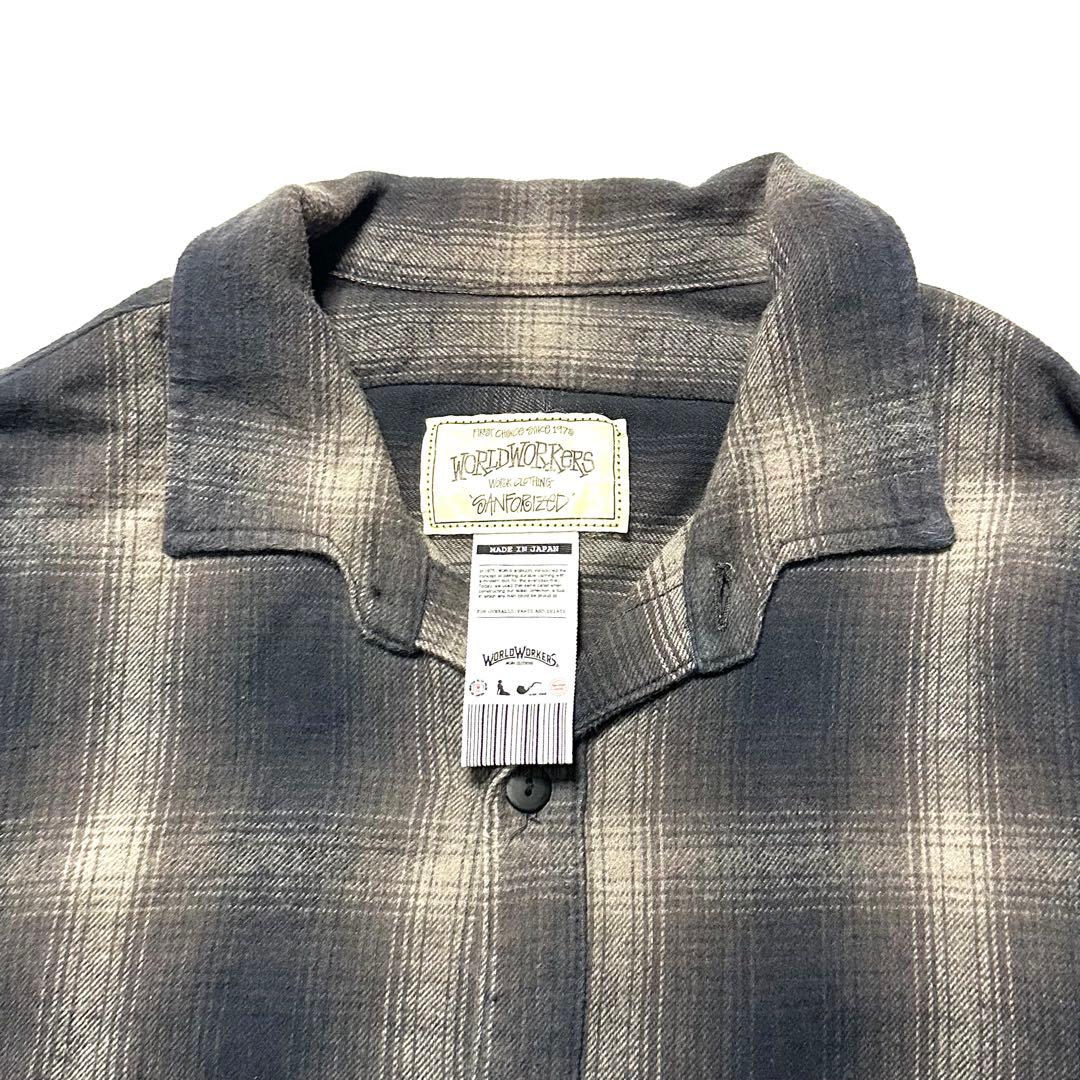 【STUSSY×BIG JOHN 】シャドー オンブレ チェックシャツ L