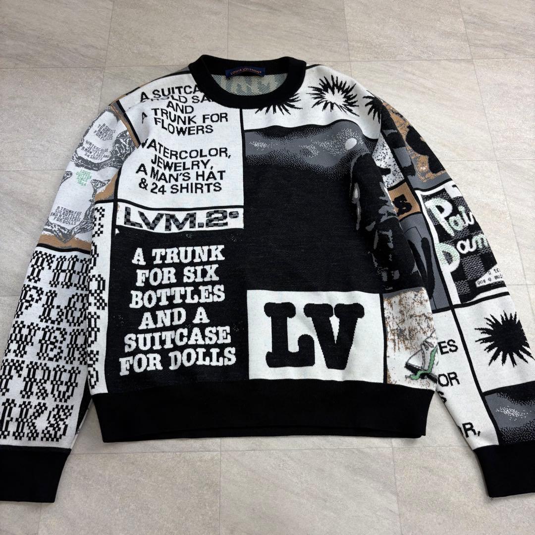 極美品☆ LOUIS VUITTON 24ss ファンジン マルチロゴ ニット
