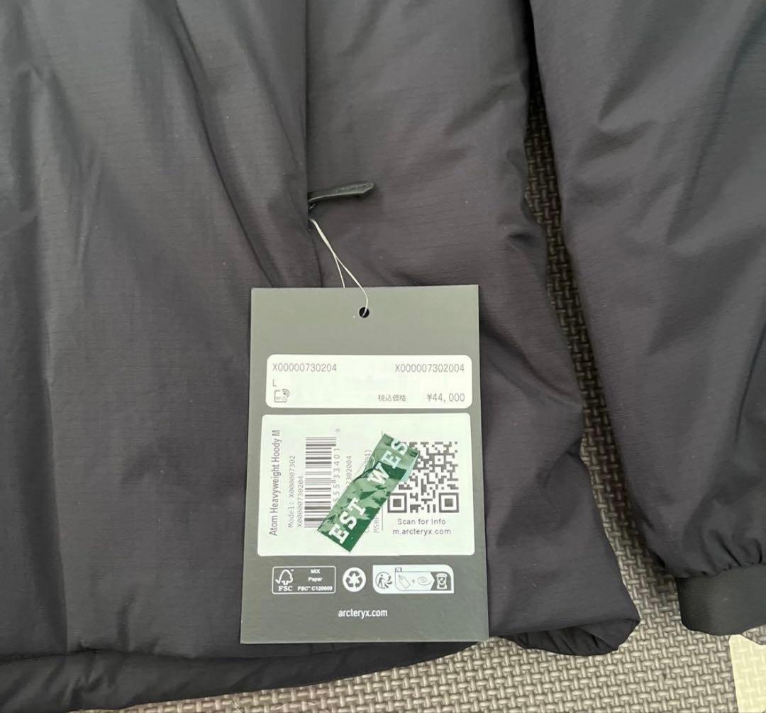 【新品】アークテリクス　アトムヘビーウェイトフーディ　メンズ　ブラック　L