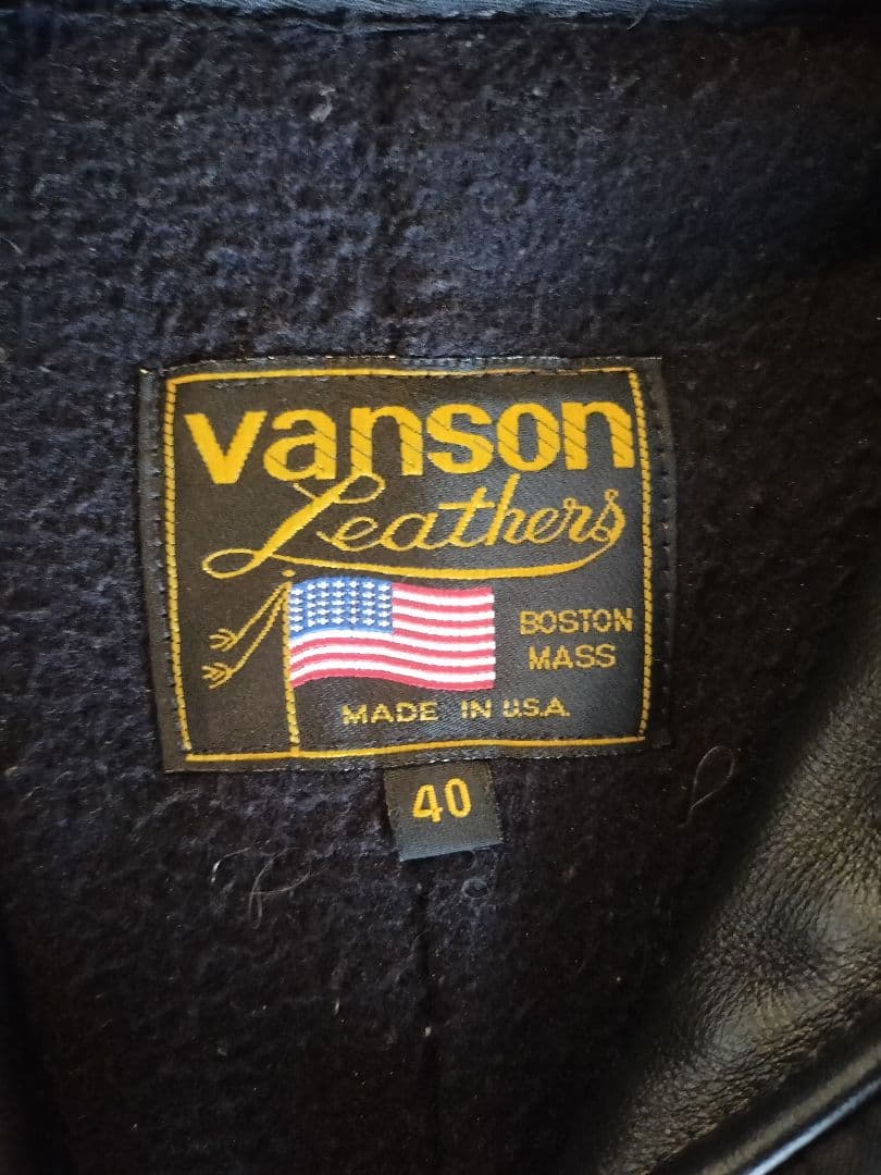vanson Leathers ブラック シングルライダースジャケット 40