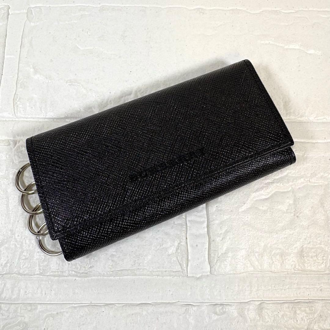 【箱付き】バーバリー BURBERRY 4連キーケース ノバチェック －ブラック