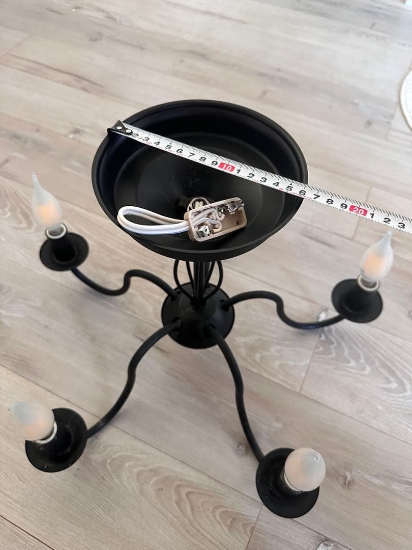 ブラックアイアン5灯シャンデリア