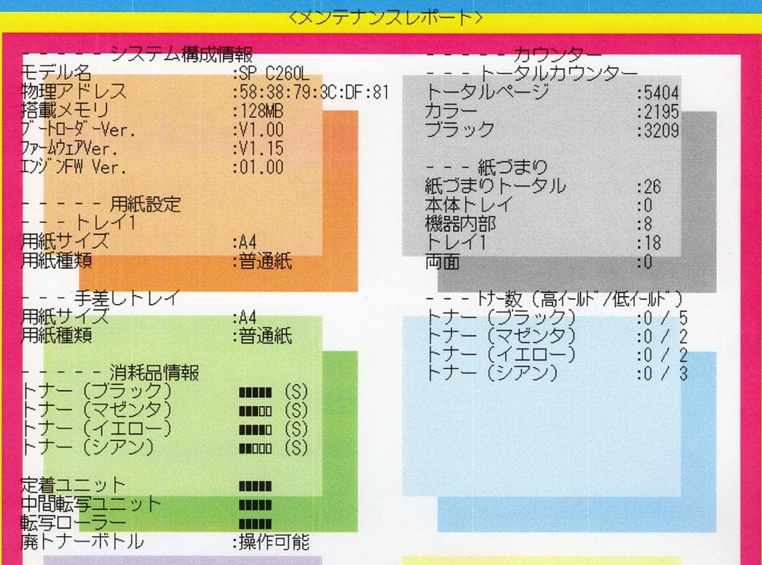 RICOH SP C260L 両面カラーレーザープリンター