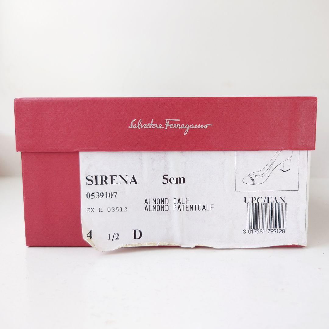 【美品】 フェラガモ パンプス 本革 エナメル ベージュ 22cm