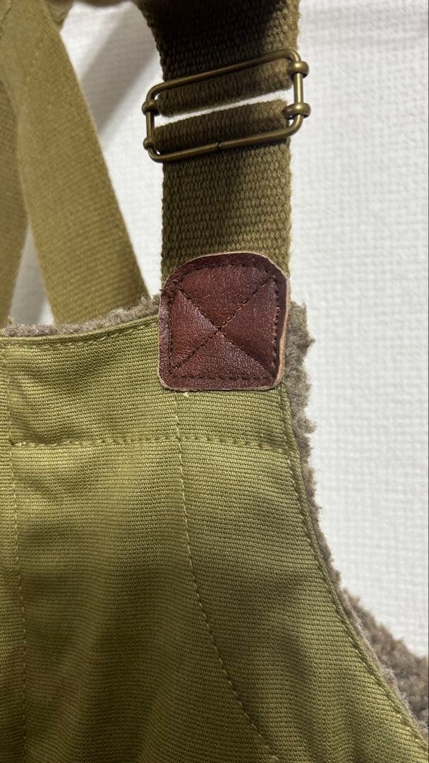 UNCROWD アンクラウド オーバーオール デッキパンツ オリーブ色 38