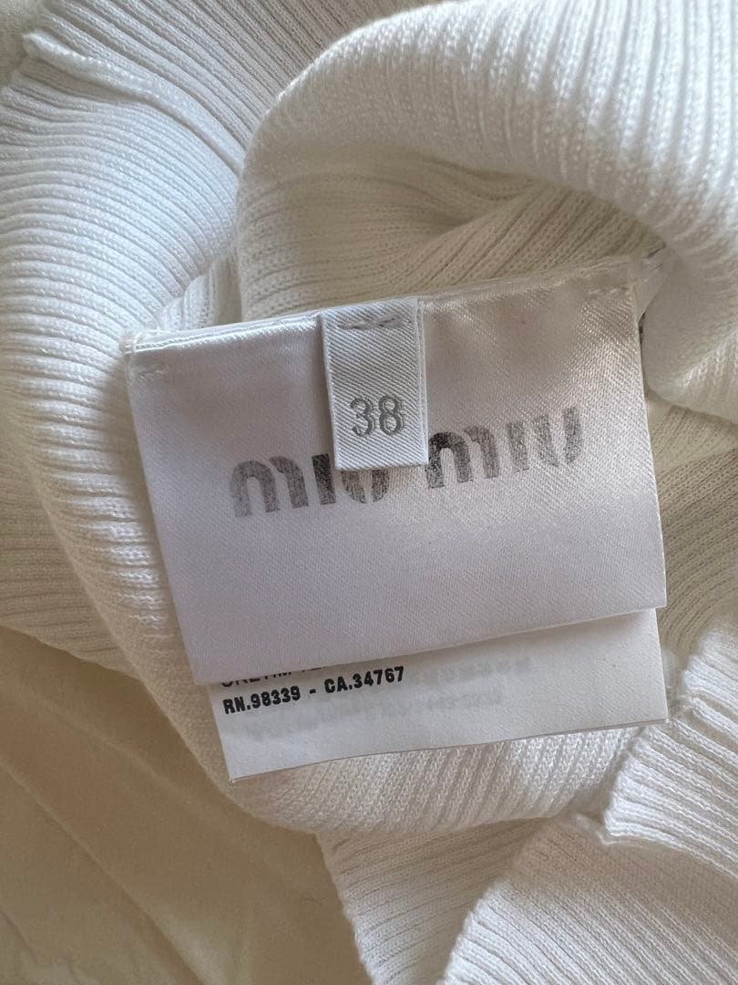 【訳あり格安】miumiu ミュウミュウ コットンジャージータートルネック 38