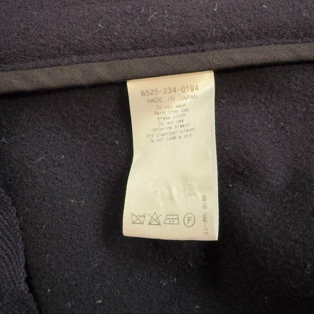 美品 Drawer ドゥロワー メルトン ロング丈 ダッフルコート ネイビー