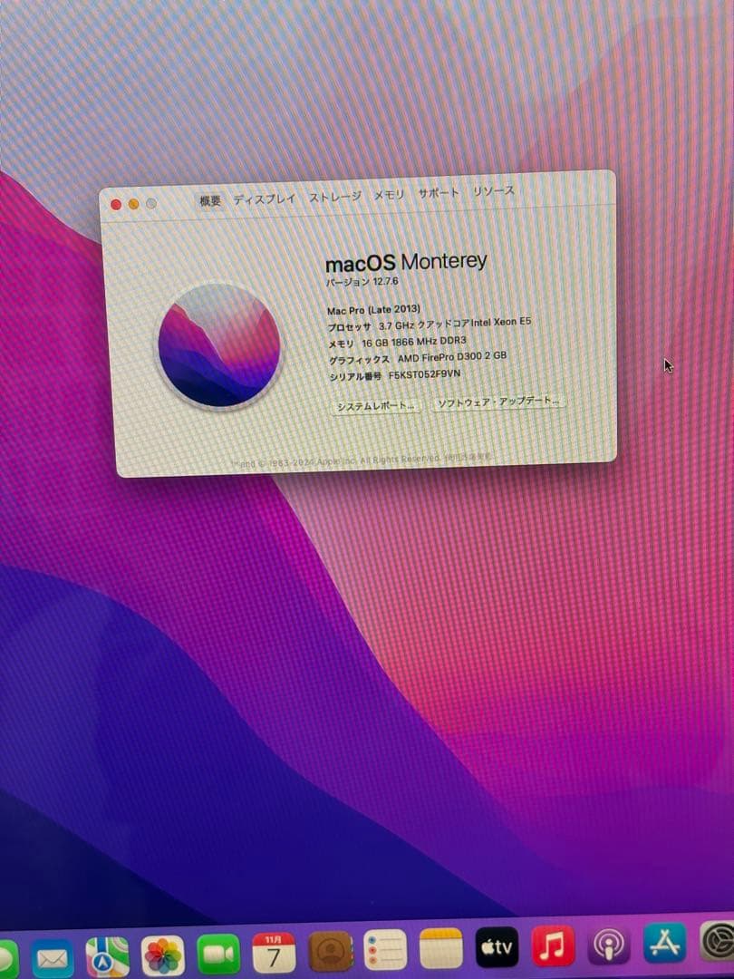 Apple Mac Pro (Late 2013) 16GB 500GB 美品