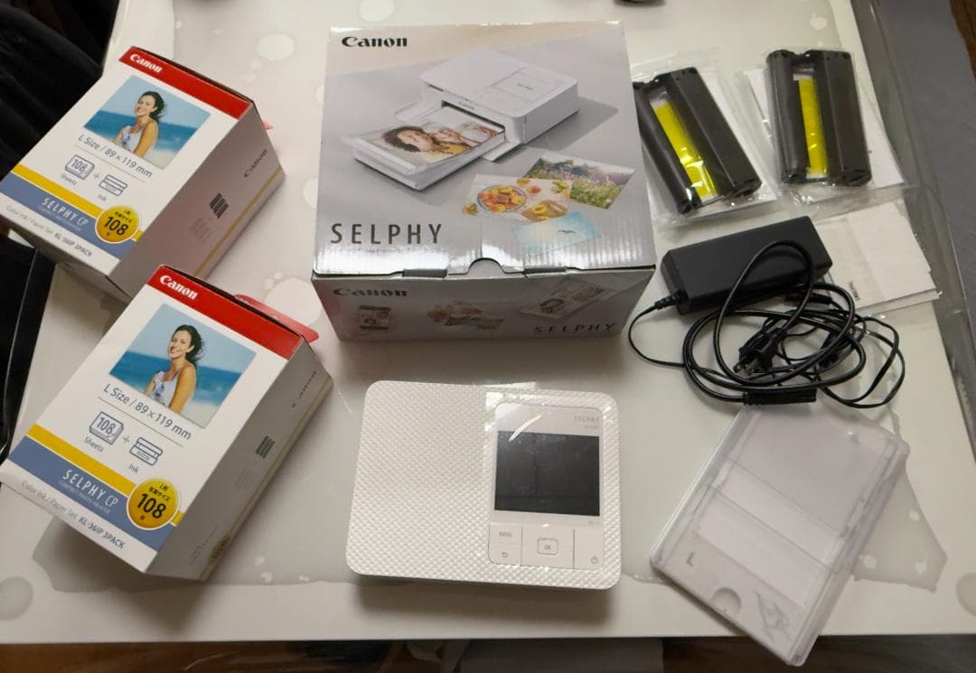 ほぼ未使用、CanonのSELPHY_CP1500、ホワイト、色々まとめ売り