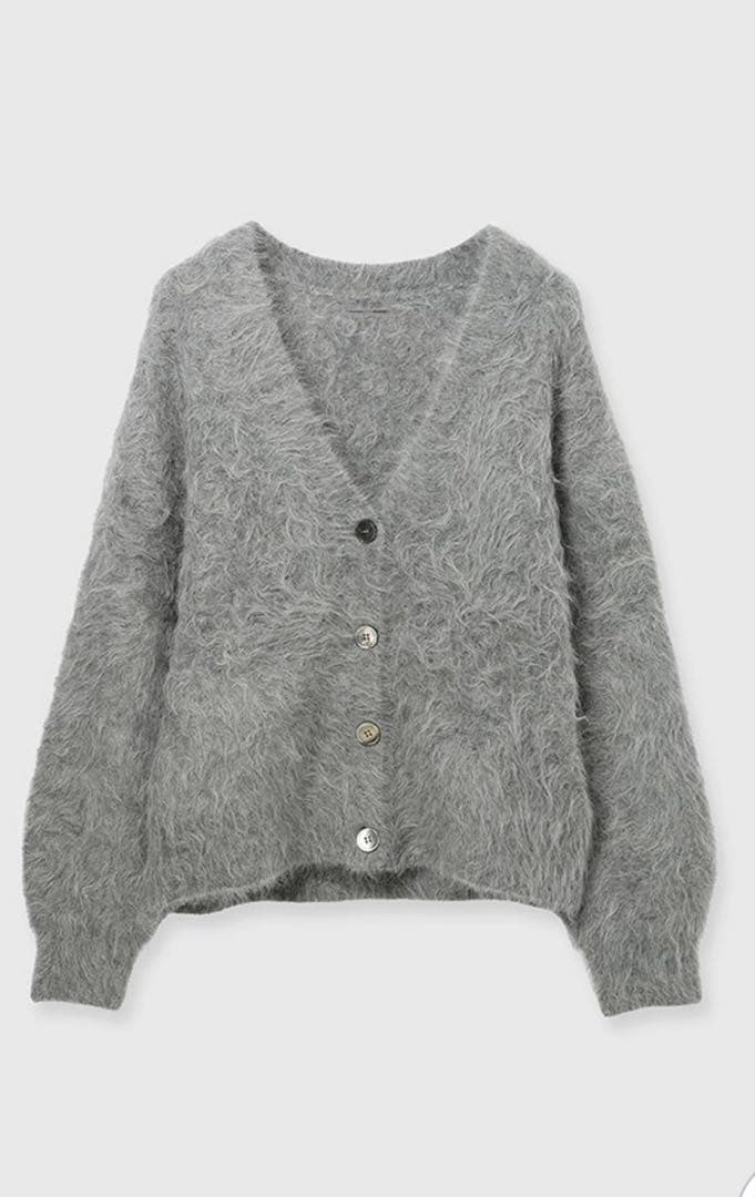 アニュアンス　スーリーアルパカニットカーディガン　GRY フリーサイズ