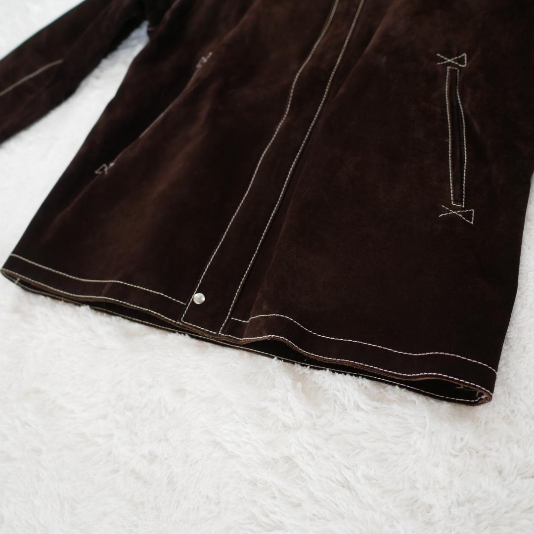 【極美品】50 チンクアンタ　スエードレザージャケット　ブラウン　L相当