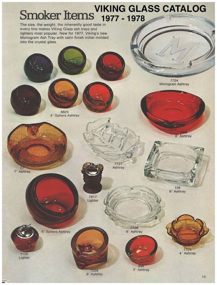 VIKING GLASS ASHTRAYバイキング 灰皿70's