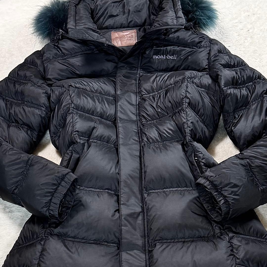 【美品】MONT-BELL リアルファー　ロングダウンコート　M〜L相当
