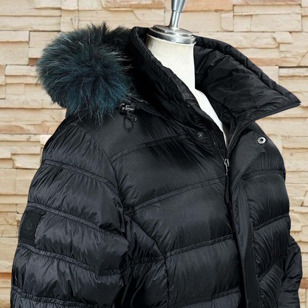 【美品】MONT-BELL リアルファー　ロングダウンコート　M〜L相当
