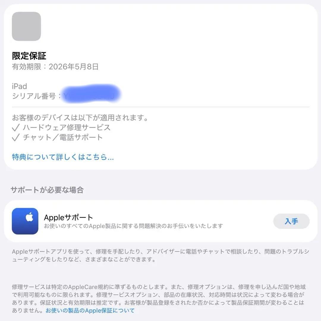 【超美品】256GB*iPad A16*シルバー*wi-fiモデル*限定保証あり