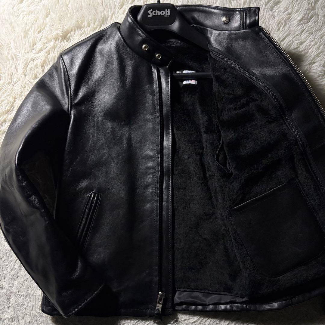 美品/現行■schott ライダースジャケット　シングル　ブラック　641 本革