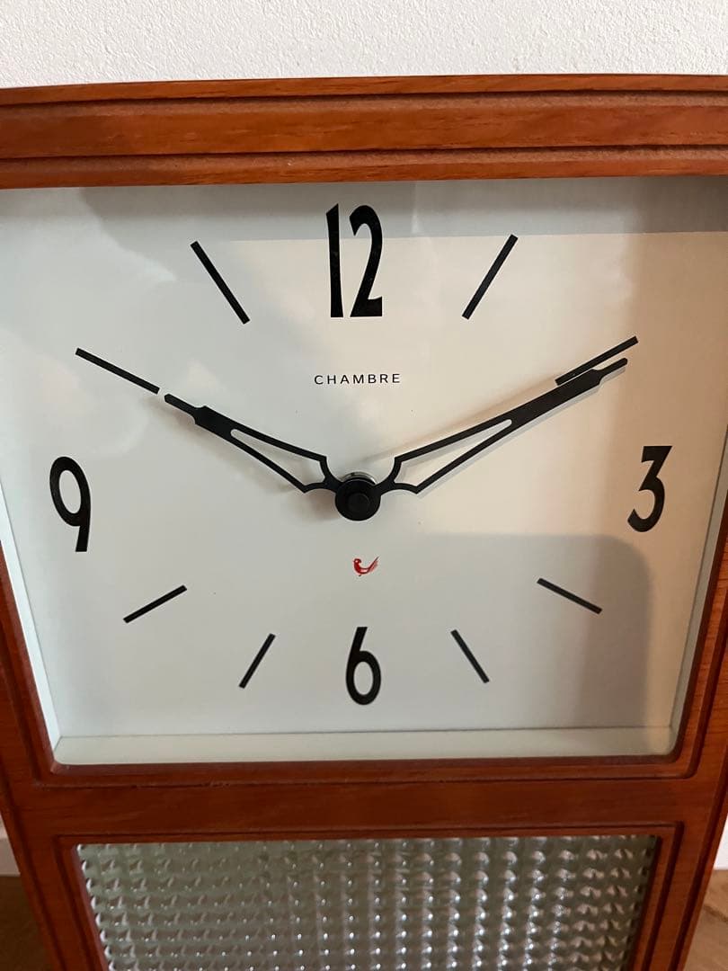 【動作良好】CHAMBRE シャンブル　壁掛け時計　 ウッドフレーム 振り子