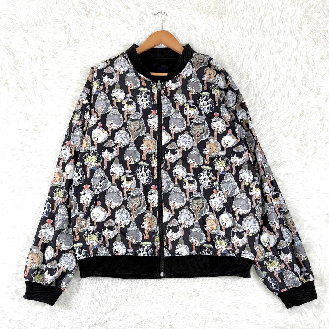 グラニフ リバーシブル ブルゾン 石黒亜矢子 猫舌茸 化け猫 コラボ 刺繍 L