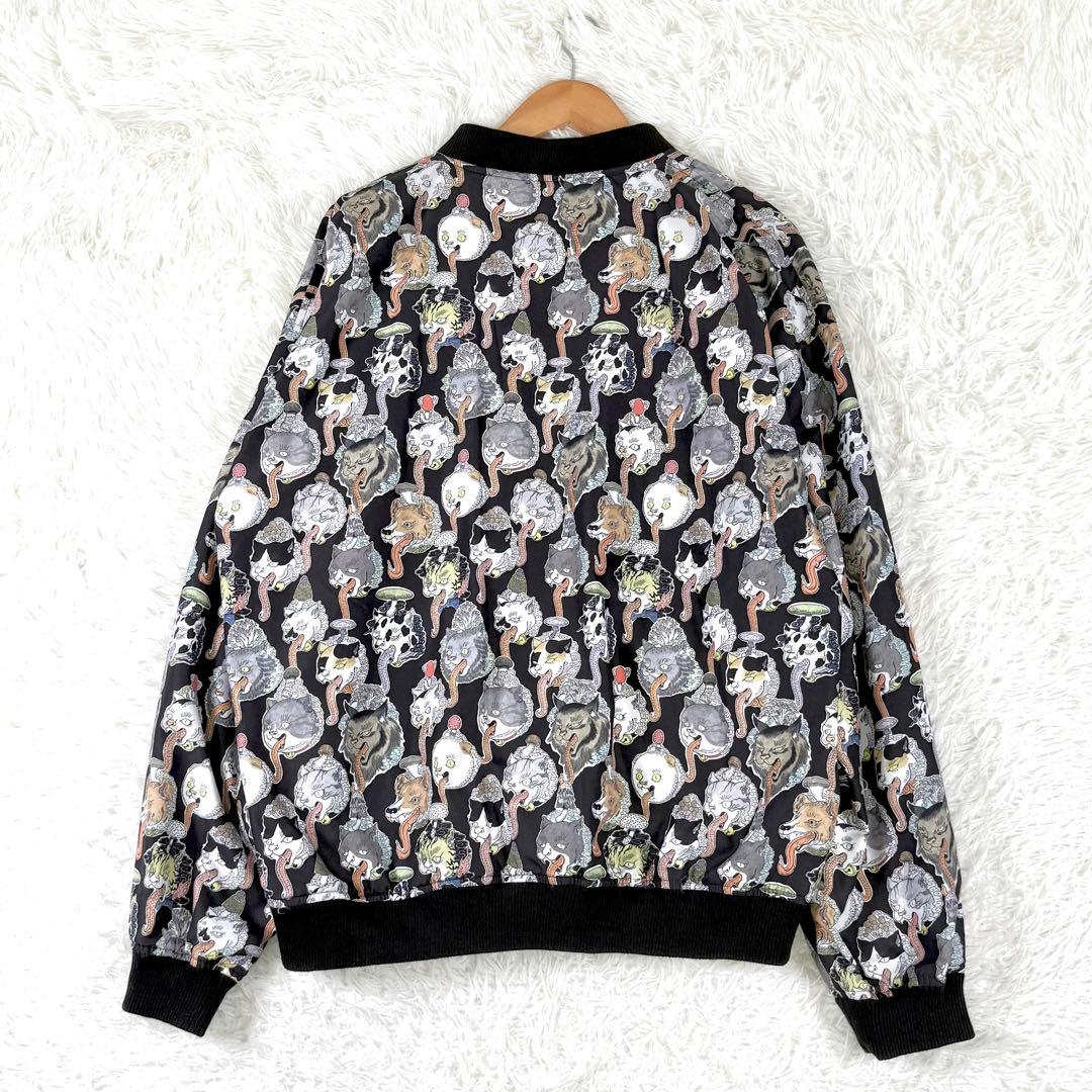 グラニフ リバーシブル ブルゾン 石黒亜矢子 猫舌茸 化け猫 コラボ 刺繍 L