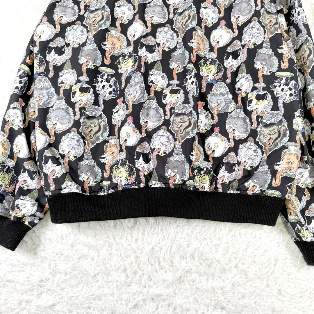 グラニフ リバーシブル ブルゾン 石黒亜矢子 猫舌茸 化け猫 コラボ 刺繍 L