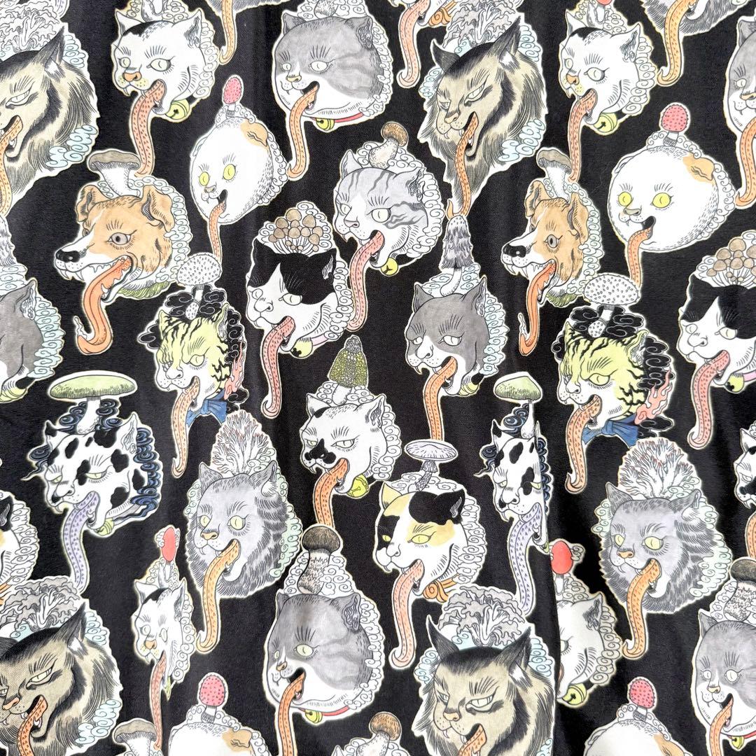 グラニフ リバーシブル ブルゾン 石黒亜矢子 猫舌茸 化け猫 コラボ 刺繍 L