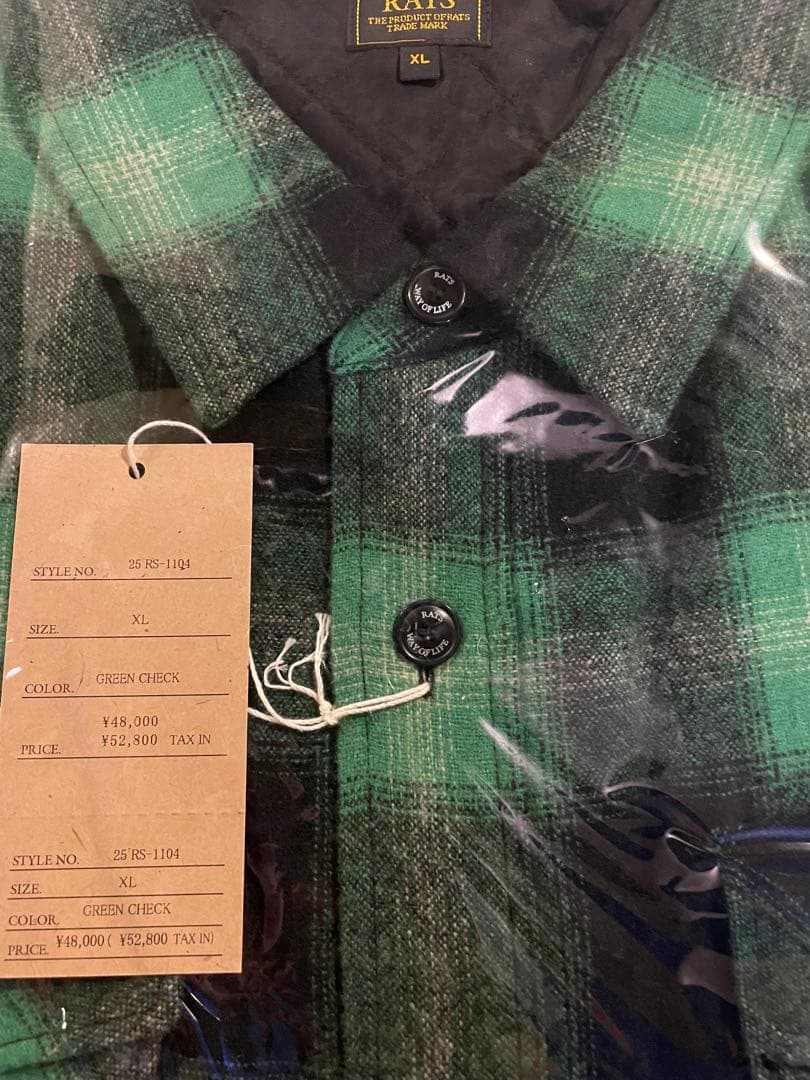 RATS WOOL CHECK SHIRT JKT XLサイズ　最安値