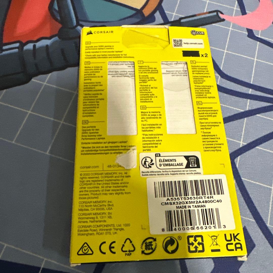 DDR5-4800MHz ノートPC用 メモリ DDR5 16GB×2枚