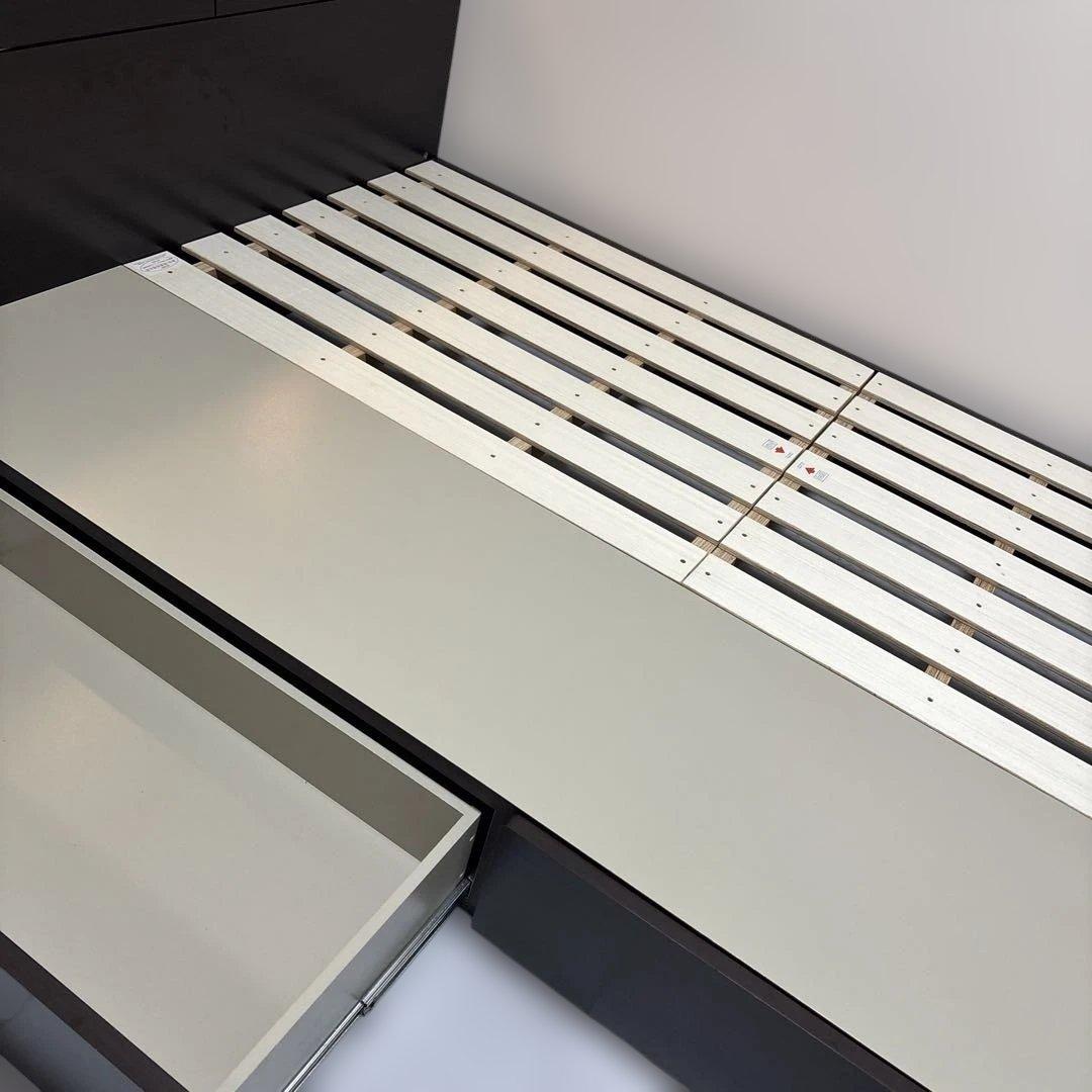 直接取引限定 ニトリ 収納大容量 セミダブルベッドフレーム LEDライト付き