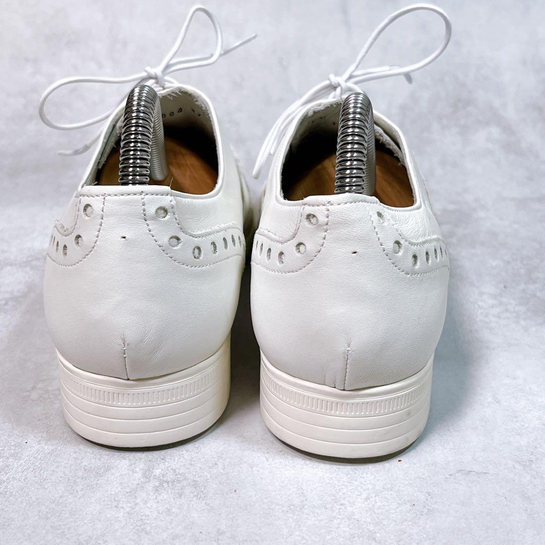 美品【ショセ】トラベルシューズ 37 TR-004 ウィングチップ　ビブラム 白