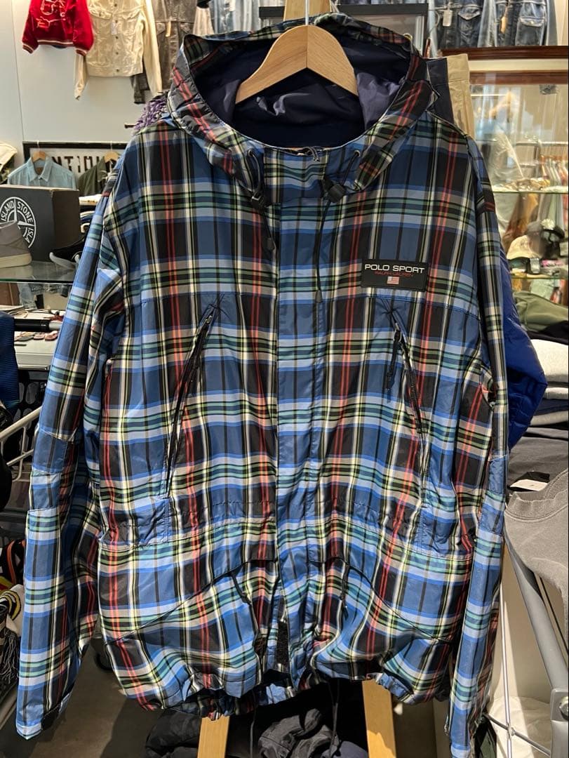 POLO SPORT ナイロンジャケット チェック柄　XL