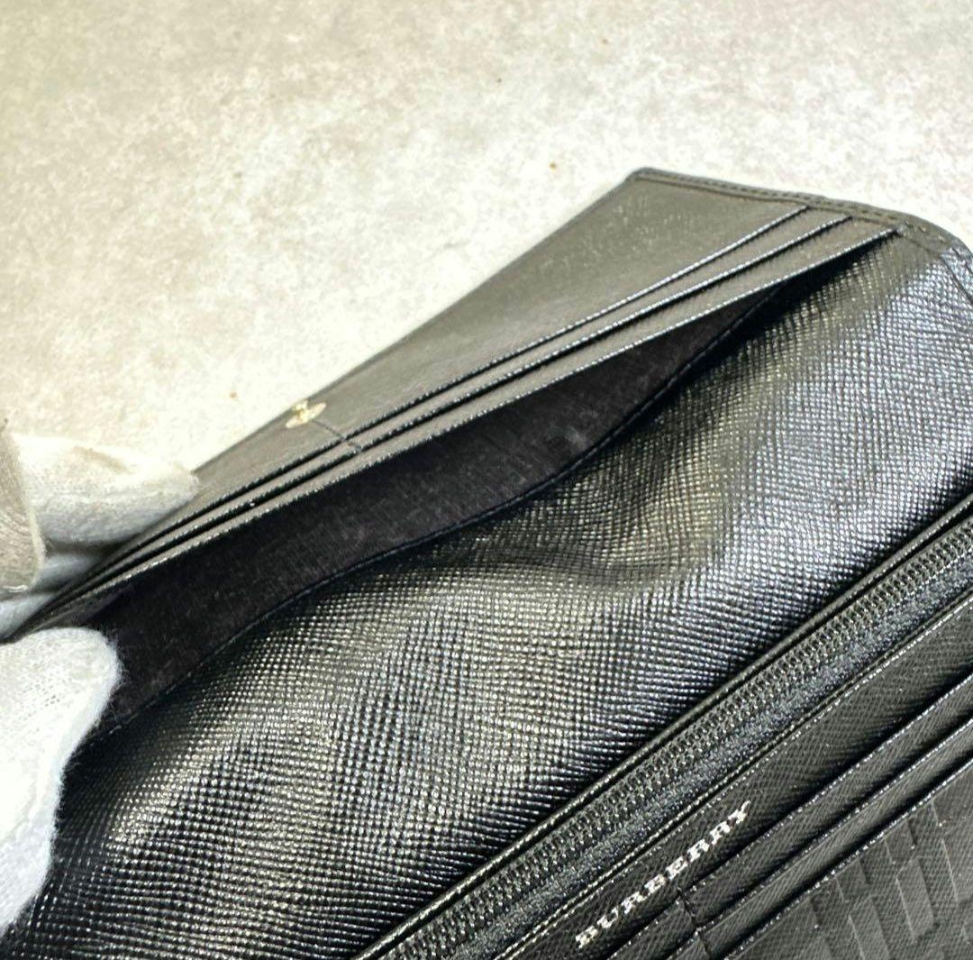 ★美品★ BURBERRY バーバリー エンボス 長財布 サフィアーノ レザー