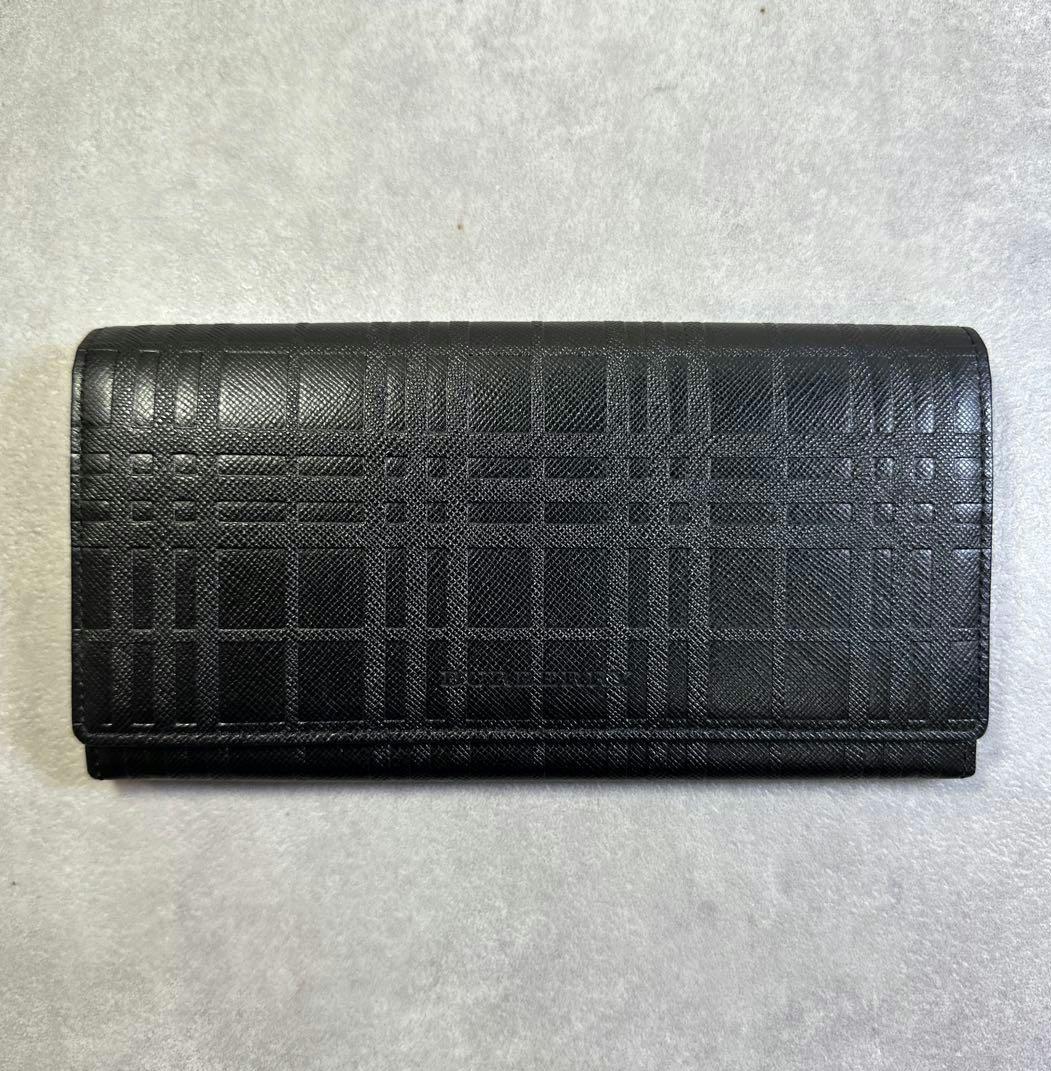 ★美品★ BURBERRY バーバリー エンボス 長財布 サフィアーノ レザー