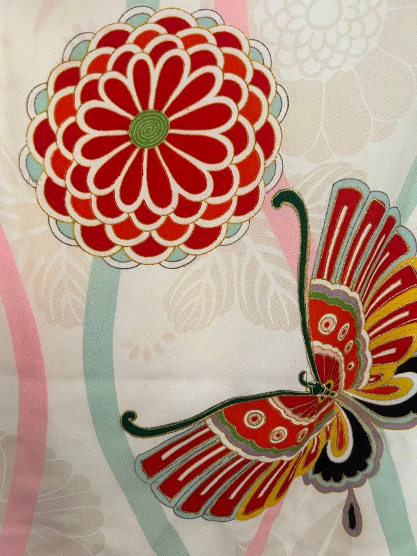 7歳　七五三　アンティーク着物、帯(西陣織)、帯揚げ、帯締め　しごきのセット