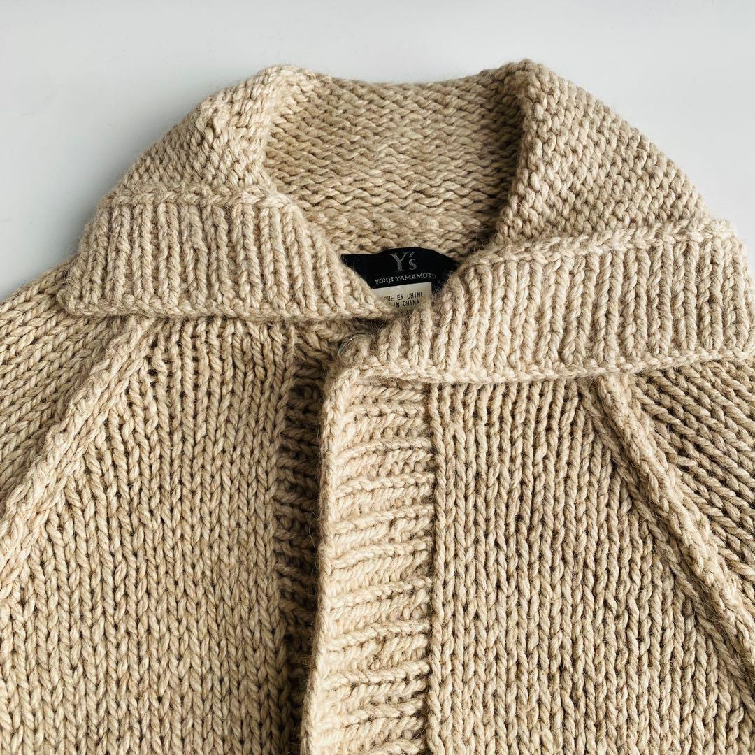 高級素材Y's ワイズ ニットカーディガン アンゴラ 絹 キャメル ヨージ