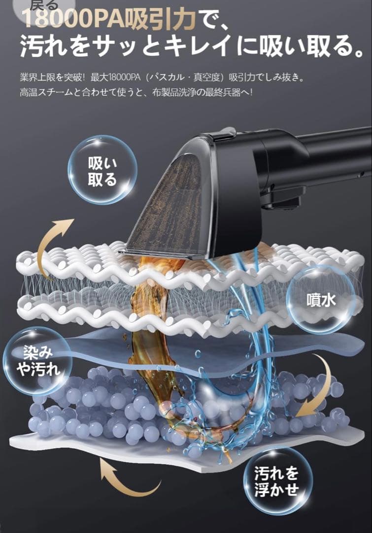 Yadea スチーム式カーペットクリーナー