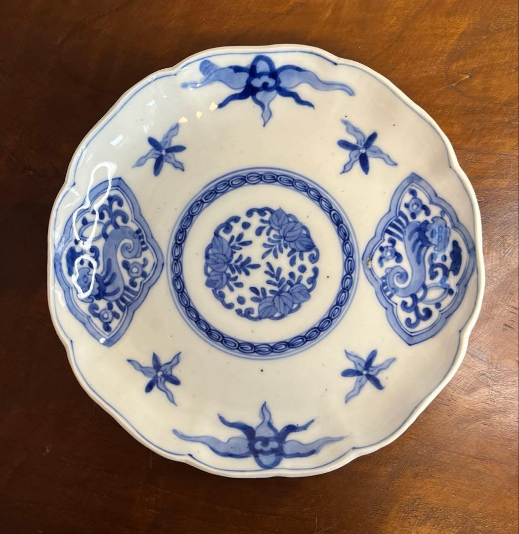 古伊万里　染付　中皿七寸　5枚組み　箱無し