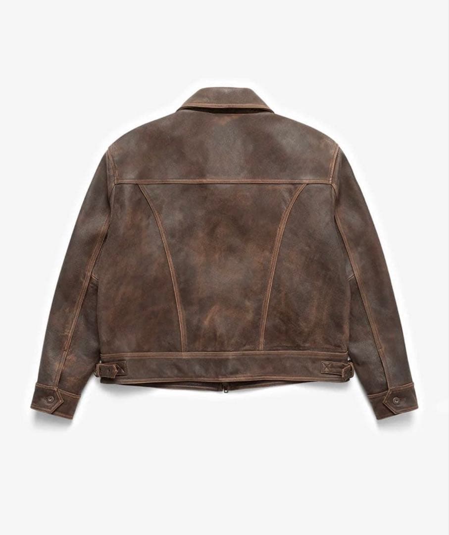 ジャケット・アウター Mutimer AGED HEAVY WASH LEATHER JACKET S