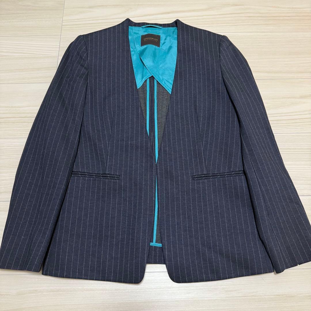 【美品✨】トゥモローランドコレクション　セットアップ ノーカラー パンツスーツ