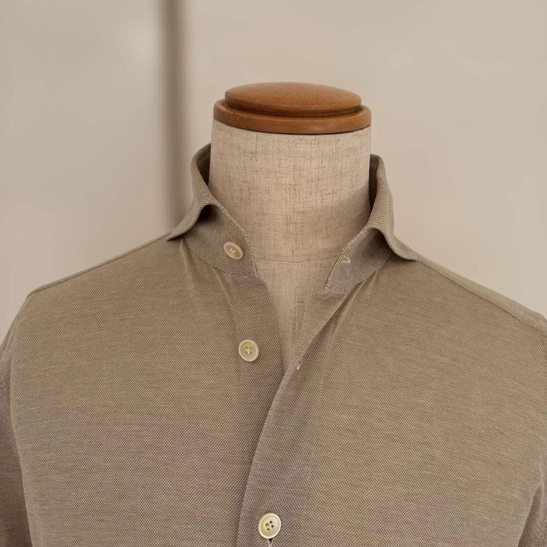 フィナモレ／ジャージーシャツ／グレージュ／S