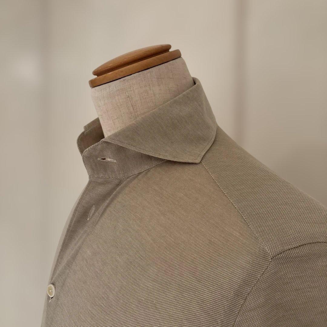 フィナモレ／ジャージーシャツ／グレージュ／S