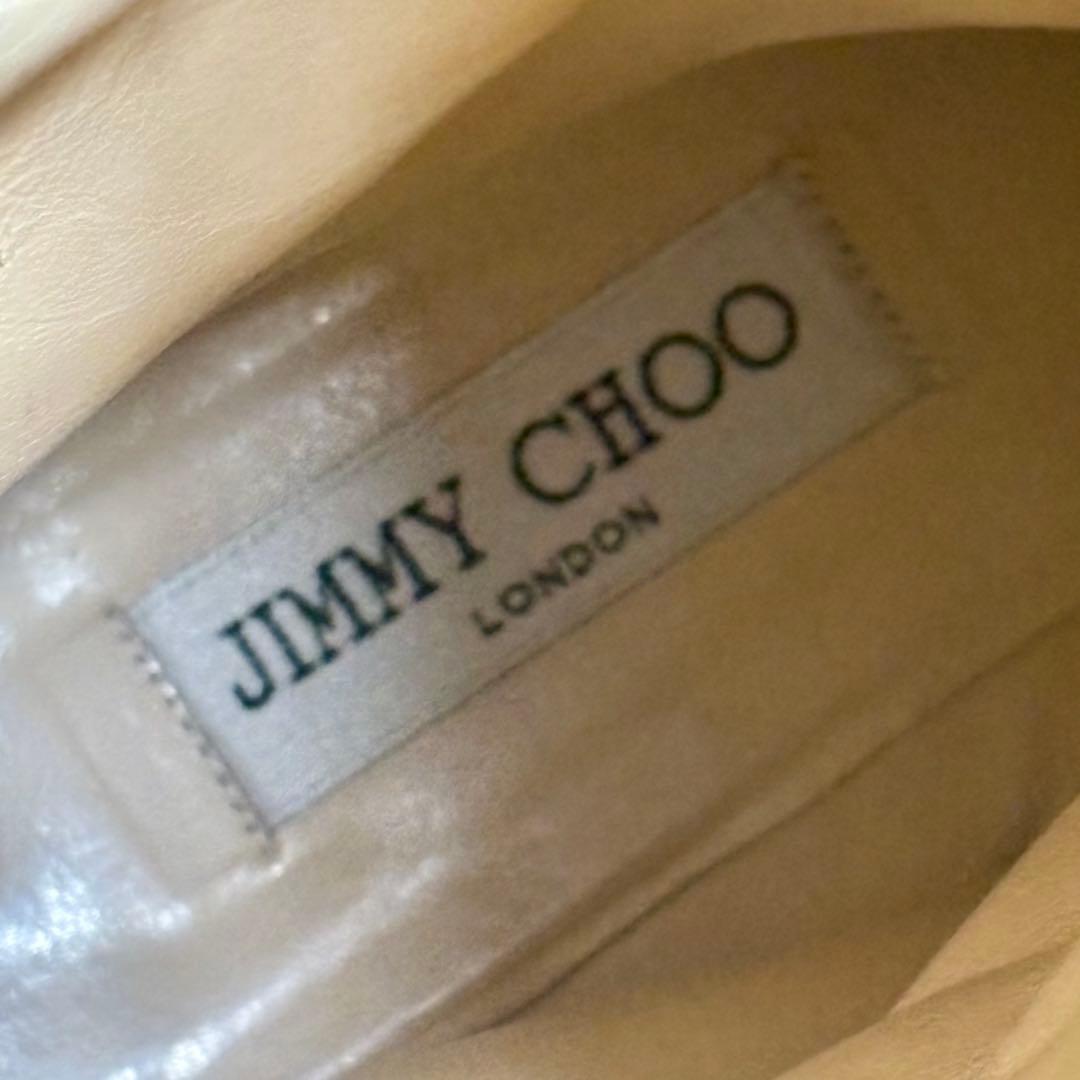 【美品】ジミーチュウ ワックススエード サイドジッパー ロングブーツ 24cm