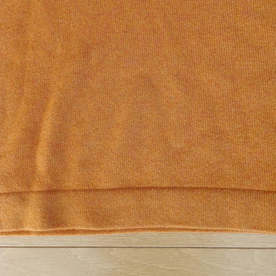 美品　HERMÈS 100%カシミヤタートル セーター　七分袖 　M　 オレンジ