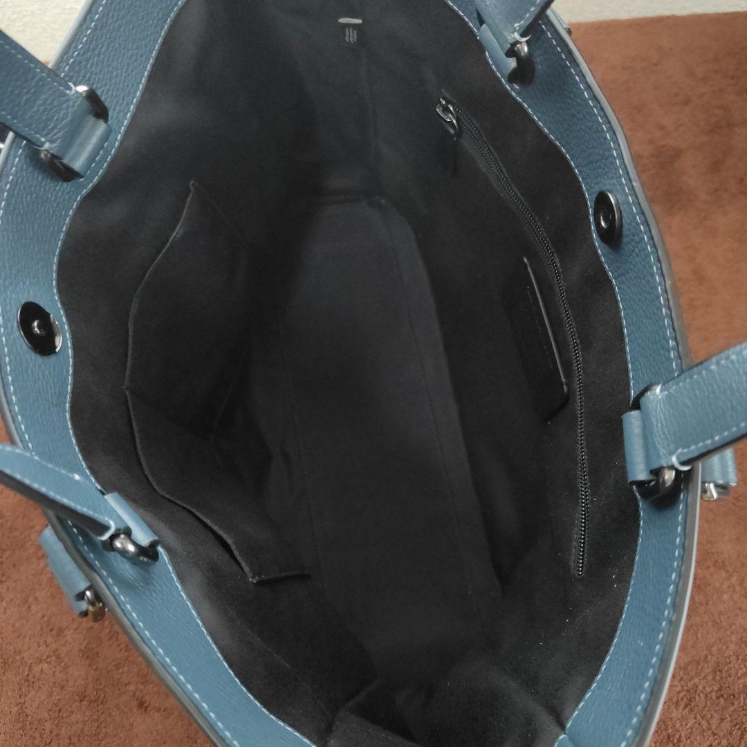 COACH ダークブルー トートバッグ